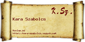 Kara Szabolcs névjegykártya
